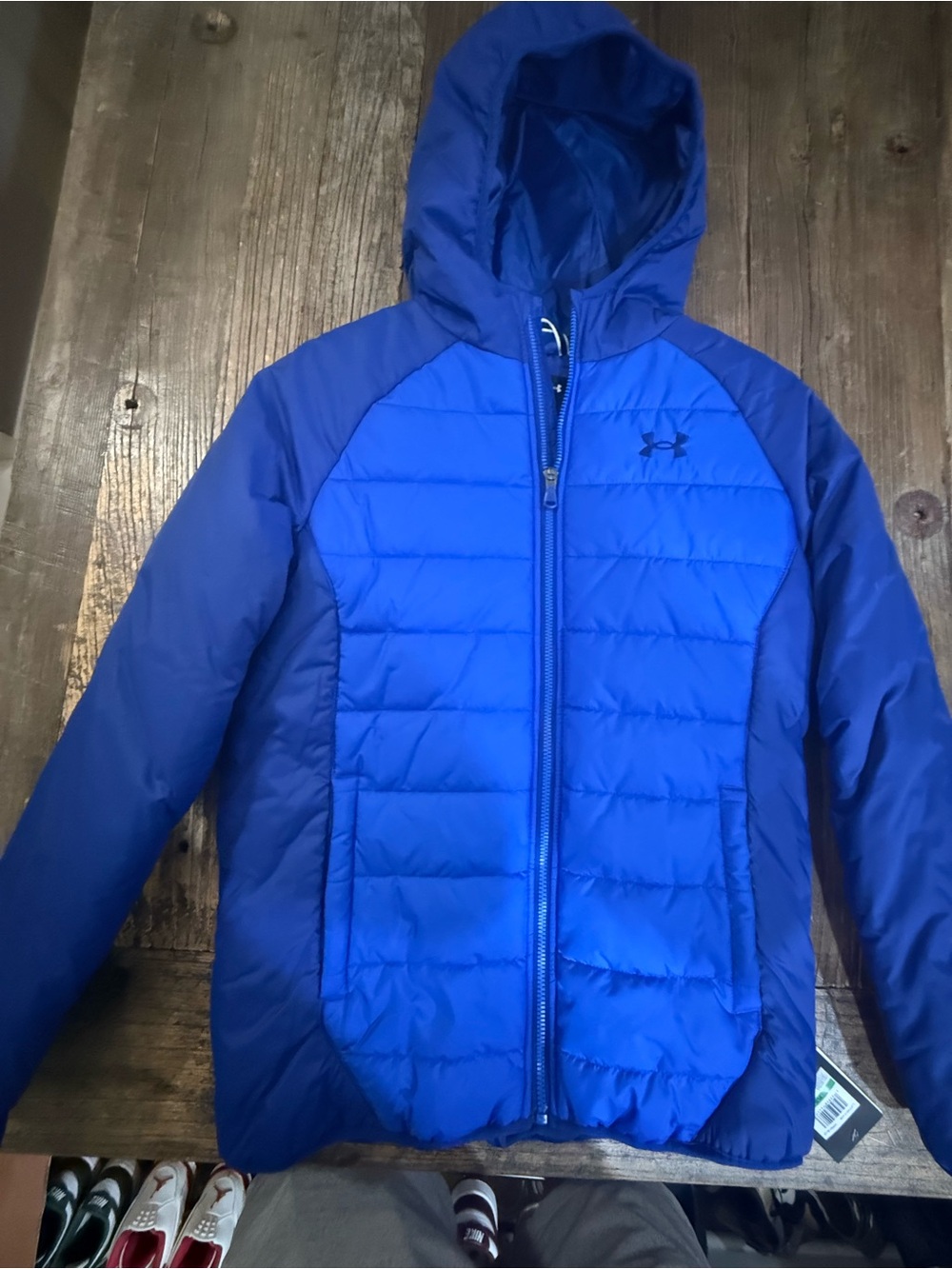 Under Armour Boys' Royal & Navy Blue Hooded Puffer Jacket